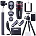 Produktbild Longruner 10 in 1 Mini Lens Kit 8 x Telephoto Lens + Fish Eye Lens + Wide Angle + Macro Lens Selfie Stick Monopod + Bluetooth Remote Control + Mini Tripod with a 6 Slots Case LA02