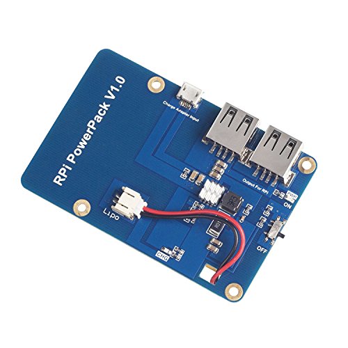 Preisvergleich Produktbild SunFounder Lithium Battery Pack Expansion Board Power Supply with Switch for Raspberry Pi 3 Model B, 2 Model B and 1 Model B+ Banana Pi 3800mAh 5V / 1.8A