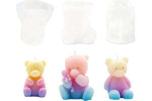 YRIHJIXQ 3pezzi Stampo per orso Stampi per candele,stampi in silicone stampi per resina epossidica e Cemento arredamento per la casa