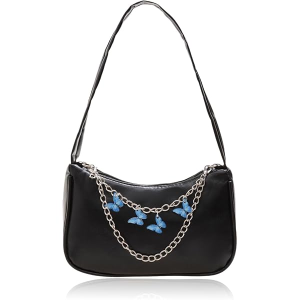 TIAASTAP Kleine handtas voor meisjes tieners y2k tas leer hobo bag schoudertas vintage schoudertas vrouwen halve maan schoudertas halve maan tas clutches portemonnee coole spullen, zwart