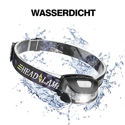 Duomishu Stirnlampe Wasserdicht USB Wiederaufladbare LED Kopflampe mit Handbewegung IR-Sensor Super Helle 3 Modi mit Sensor perfekt für Radsport Camping Wanderung Abenteur Jagd und die anderen Betätigungen im Freien, inklusive ein USB Kabel - 6