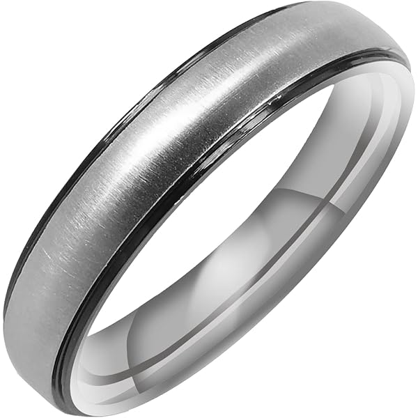 thumbnail interactive-video image 1 of Matte & Brushed Flat Beveled Edge Ring Male Female Men Women 1 of 11