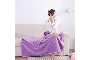 Sysow Electric Blanket Single, 75x120cm Heated Blanket USB Powered 5V Energy Efficient, 3 Temperature Setting, Soft Flannel, Electric Heated Blanket Throw for Sofa Chair, Machine Washable (Purple)…