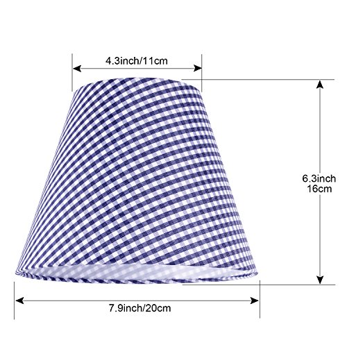 Splink Lampenschirme Stoff handgefertigt Kariert Leuchtenschirme für E27 Kerze, Wand-Glühbirne, Tisch Lampe 200*110*160mm - 3