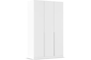 ‎RAUCH MÖBEL Rauch Möbel Alabama, Kleiderschrank für Schlafzimmer, Kinderzimmer, Wohnzimmer, Garderobe, Flur, 3-türig, mit Zubehör Basic, Farbe Weiß, Breite 136 cm