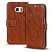 Produktbild Conie PU Lederhülle kompatibel mit Samsung Galaxy S7 Edge, Braune Klapptasche im Vintage Design Etui Hülle mit Kartenfächer
