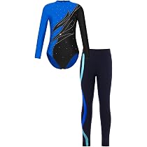 Justaucorps Strass Manche Longue Avec Short - Ensemble Danse Gymnastique Fille 5-14 Ans