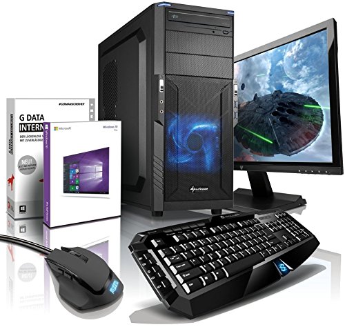 Komplett-PC DirectX 12 Gaming-PC Six-Core AMD FX-6300 6x3.5GHz (Turbo bis 4.1GHz), 24" LED Bildschirm, Gaming Tastatur/Maus, Windows 10 Professional 64bit, GeForce GTX750 Ti 2GB DDR5, 1TB HDD, 8GB RAM #4955