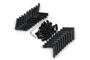 Zeberoxyz 20 staffe angolari nere a forma di L, serie 2020, profilo interno in alluminio a 90 gradi, con viti M5, adatte per profili di estrusione in alluminio con slot da 6 mm (L staffa angolare,