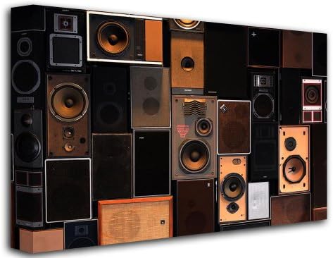 Studiotech Power Speakers, Size: 16" x 12" (40cm x 30 cm Approx), Music Rap Pop Canvas Art Picture Print, (CANVAS WRAP)