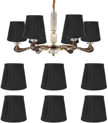 Lot De 2 Abat-Jour Tissu Pour Lampe - Tambour 15x8x13cm Noir - Remplacement Abat-Jour Chevet