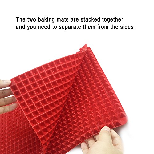 Silikon Backmatte, Holoko Sets von 2 Non Stick Silikon Backbleche Hitzebeständige Plätzchen Blatt-16 „x 11,5“ - 7