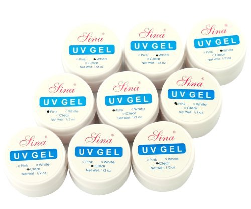 9 Pots X Professional Nail Art UV Builder Gel 3 Colors Clear/Pink/White