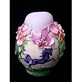 Einhornlampe mit Orchideenblüten und Leuchtherz