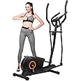Panana Magnetic Cross Trainer Quiet Smooth Cardio Stepping Elliptical Trainer Exercise Equipment with 8 Levels Adjustable Resistance, Wheels, LCD Monitor, Pulse Sensor, Device Holder