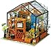 LZBBJ Holzpuppenhaus DIY Gartenhaus Set, handgemachte Gewächshaus Möbel Zubehör Miniatur-Gebäudemodell, Bastelset kreatives Geschenk für Mädchen