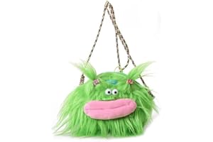 DLMLEMU Cartoon Funny Furry Shoulder Bag, Ugly Cute Plush Crossbody Bag for Girls, Unique Plush Doll Bag
