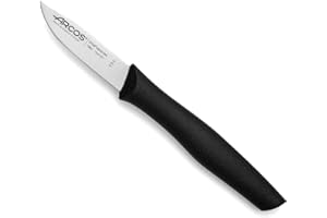 Arcos Couteau d'Office en Acier 70 mm – Manche Ergonomique en Polypropylène, Idéal pour Éplucher les Fruits et Légumes – Noir, Série Nova