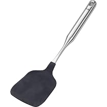 Lebabo Pfannenwender Edelstahl 34 Cm – Schlitzwender Für Gusseisen-Pfannen, Zum Wenden Von Fleisch, Fisch & Omelett