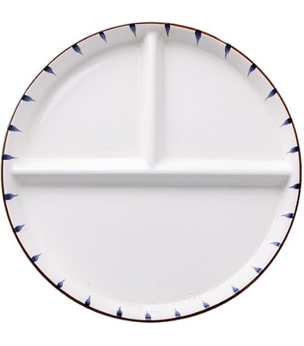 Hoshisea Assiette Compartimentée Céramique Adulte – 3 Compartiments, Modèle Poisson Café, Idéale Perte De Poids & Repas Enfants