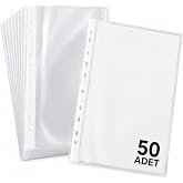 Nistabolje 50 ADET A4 Şeffaf Dosya F&ouml;y Poşet Dosya