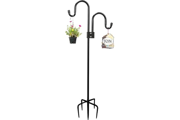 Crochets De Berger Pour Jardin,234cm Double Crochet De Jardin,5 Brochs,MÉTal Pour Mangeoire Oiseaux Exterieur, Pour Nichoirs, LumiÈRes De Noël, Boules De Fleurs, Plantes Et DÉCorations De Noël