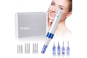 Micron-eedling Derma Pen A6 avec certification CE, Yofuly Électrique Microne-edle Pen avec 4pcs Cartouches, Traitement de perte de cheveux, élimination des rides et de l'acné, 0.25-2.5mm Réglable