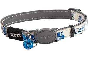 Rogz Catz GlowCat kołnierz, niebieski kwiatowy