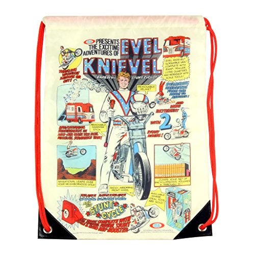 Crowded Coop, LLC Evel Knievel 17-Inch Polyester Drawstring Cinch Bag