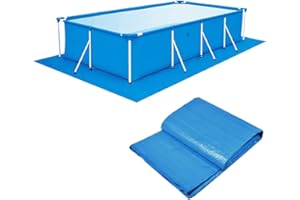Tapis de Sol pour Piscine, Hors Terre Tapis de Protection Bleu Imperméable Pliable, Protecteur De Sol Piscine pour Rectangulaire & Rond Piscines (200 * 300cm)