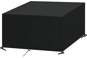 SanGlory Garden Furniture Cover Waterproof Outdoor Furniture Covers, Heavy Duty Oxford Fabric Patio Set Cover Rectangular Windproof and Anti-UV Patio Table Chairs Sofa Covers (250 x 210 x 90cm)