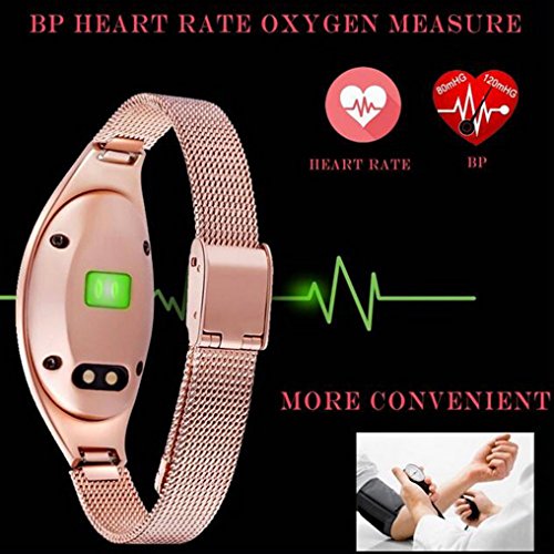 Zimingu® Smart Armbanduhr Mädchen Stilvoll Fitness Armband Fitness Tracker IP67 Wasserdicht Smart Watch für Android und IOS ( Schrittzähler Gesundheits-Schlaf-Monitor Herzfrequenz-Monitor mit Call / SMS Erinnerung ) (schwarz) - 3