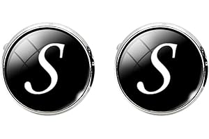 Holibanna Lettera Gemelli Camicia da Uomo da Uomo Gemelli Manica di Vetro Bottone Gioielli per Camicie Formali da Smoking (Motivo a Lettera)