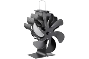 Jigerjs Ventilador para Chimenea, Ventilador Termodinámico de 6 Aspas, No Requiere Electricidad, Circulación de Aire Caliente, Adecuado para Estufa de Leña, Chimenea, Estufa de Pellets, Estufa de Leña