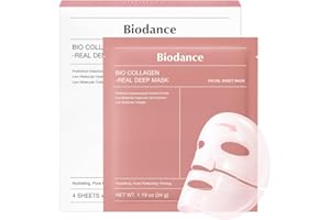 BIODANCE Bio-Collagen Masque Profond Réel, Masque Hydrogel, Minimisation des Pores, Amélioration de l'Élasticité, Skincare Coréenne| 34 g (1,19 oz) x 4 pièces