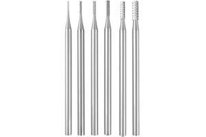 Nagoyuki 6Pcs Cylinder Shape Jewelry Burr - 3/32Inch Shank Cylindrical -Cut Burs Lapidary Setting Tools