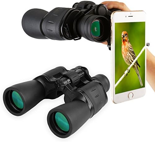 Fiturbo x Bijia F1050 Wide Angle BAK4 HD Porro Prism Waterproof 10x50 Binoculars for Bird Watching, Sightseeing, Outdoor Sports, w/ Universal Cellphone Adapter Mount, Better Photo Shooting Experience