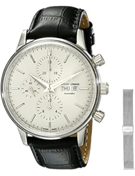Jacques Lemans Unisex-Armbanduhr Nostalgie Chronograph Automatik Leder N-208A