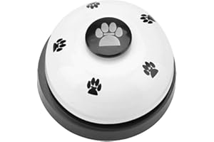 Fdit Dzwonek do drzwi dla psa i dzwonek prasowy do szkolenia zwierząt domowych, żelazny solidny trwały dzwonek dla zwierząt domowych, dzwonek na biurko, dzwonek do treningu toalety dla psa, biały