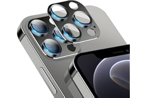 Niboow Kamera Linse Schutzfolie Kompatibel mit iPhone 12 Pro, Kratzfest HD Klar Objektivschutz, Panzer Schutz Glas Aluminiumlegierung Linse Protector Hülle für iPhone 12 Pro-Schwarz