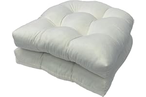 FYHTC 2 Pieces U Shaped Cushion Sofa Rattan Chair Cushion Wicker Seat Cushion Chair Cushion for Indoor and Outdoor Use, Patio Cushion(Off-white)