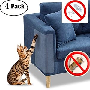 Protector de muebles Cat Scratch Guard – Cuatro protectores por paquete – (18.5 «L x 5.9» W) – Mejor protección contra arañazos de mascotas – ¡Ame sus muebles y su gato!