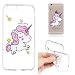 Produktbild iPhone 6S 6 Hülle, E-Unicorn Handyhülle Apple iPhone 6S 6 Hülle Transparent mit Muster Rosa Einhorn Silikon Durchsichtig Tasche Ultra Slim Dünn TPU Bumper Schutzhülle Stoßfest Hochwertigem Zubehör Set Etui Schale Back Case Cover Rückseite