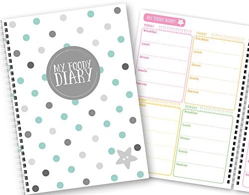 My Foody Diary Food Planner, 12 Months, Week-to-View, Undated, Colourful, A5, Journal, Planning - (Grey)