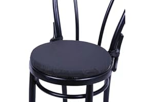 HD BRICO set 4 Cuscini Rontondi per Sedia Cucina Coprisedia Imbottiti Laccetti Tinta unita Spessore 4 cm x 38 cm (NERO 850) MADE IN ITALIA