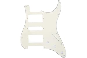 Musiclily Pro 11 Löcher HSH Pickguard Gitarren Schlagbrett für Fender American/Mexican Standard Strat Stratocaster Modern Style,3 lagig Crème