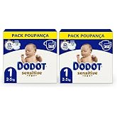 Dodot Sensitive Diapers Size 1 (2-5 kg), Double Pack 336 Units (2 x 168) &ndash; Soft Protection for Newborn, Instant Absorption, H