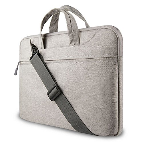 GADIEMENSS Water-resistant Laptop Shoulder Briefcase Bag Portable Computer case handbag For Apple Macbook Air Pro and other Notebook (Gray, 15.6 inches)
