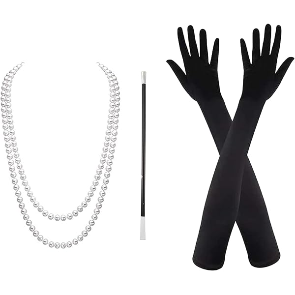 Vintage jaren 1920 Flapper Gatsby vrouwen kostuum accessoires Set veer