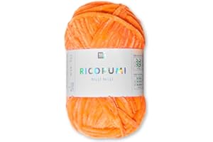 Frida's Wollhaus Rico Design Ricogurumi Nilli Nilli - Ovillo de lana de chenilla Amigurumi suave, aterciopelada, para tejer, ganchillo, 30 colores (029 | naranja neón)